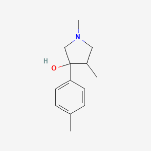 molecular formula C13H19NO B13206481 1,4-Dimethyl-3-(4-methylphenyl)pyrrolidin-3-ol 