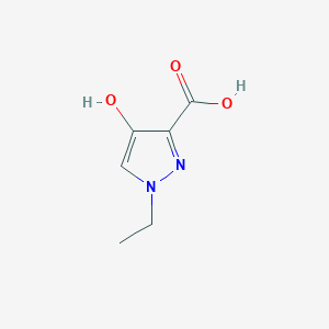 molecular formula C6H8N2O3 B13206495 1-Ethyl-4-hydroxy-1H-pyrazole-3-carboxylic acid 
