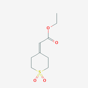 molecular formula C9H14O4S B13206501 Ethyl 2-(1,1-dioxo-1lambda6-thian-4-ylidene)acetate 