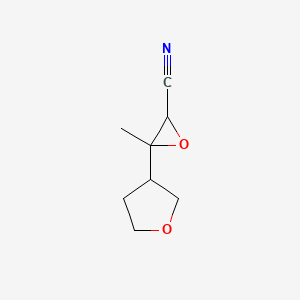 molecular formula C8H11NO2 B13206505 3-Methyl-3-(oxolan-3-yl)oxirane-2-carbonitrile 