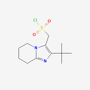 molecular formula C12H19ClN2O2S B13206508 {2-tert-butyl-5H,6H,7H,8H-imidazo[1,2-a]pyridin-3-yl}methanesulfonyl chloride 