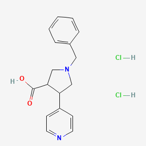 molecular formula C17H20Cl2N2O2 B13206521 1-Benzyl-4-(pyridin-4-yl)pyrrolidine-3-carboxylic acid dihydrochloride 