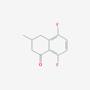 molecular formula C11H10F2O B13206528 5,8-Difluoro-3-methyl-1,2,3,4-tetrahydronaphthalen-1-one 
