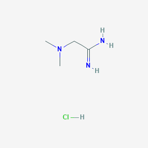 molecular formula C4H12ClN3 B13206544 2-(Dimethylamino)ethanimidamide hydrochloride 