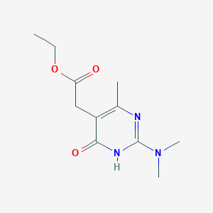 molecular formula C11H17N3O3 B13206545 Ethyl 2-[2-(dimethylamino)-4-methyl-6-oxo-1,6-dihydropyrimidin-5-yl]acetate 