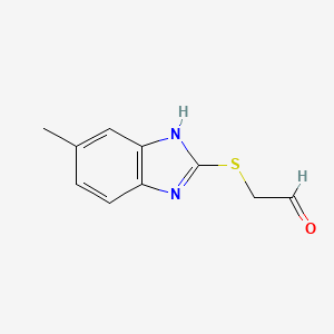 molecular formula C10H10N2OS B13206547 2-[(5-Methyl-1H-1,3-benzodiazol-2-YL)sulfanyl]acetaldehyde 