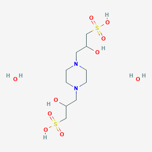 molecular formula C10H26N2O10S2 B1320659 3,3'-(Piperazine-1,4-diyl)bis(2-hydroxypropane-1-sulfonic acid) dihydrate CAS No. 918131-36-9