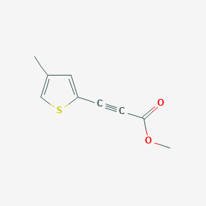 molecular formula C9H8O2S B13206681 Methyl 3-(4-methylthiophen-2-yl)prop-2-ynoate 