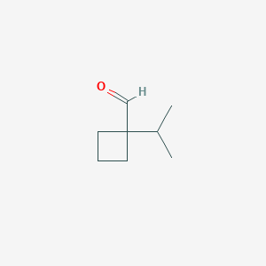 molecular formula C8H14O B13206737 1-(Propan-2-yl)cyclobutane-1-carbaldehyde 