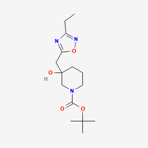 molecular formula C15H25N3O4 B13206741 tert-Butyl 3-[(3-ethyl-1,2,4-oxadiazol-5-yl)methyl]-3-hydroxypiperidine-1-carboxylate 