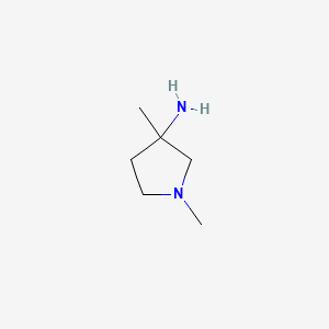 molecular formula C6H14N2 B13206768 1,3-Dimethylpyrrolidin-3-amine 