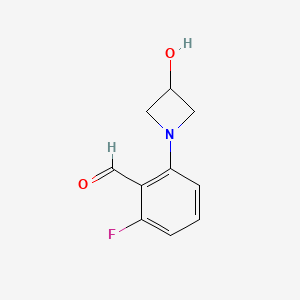 molecular formula C10H10FNO2 B13206776 2-Fluoro-6-(3-hydroxyazetidin-1-yl)benzaldehyde 