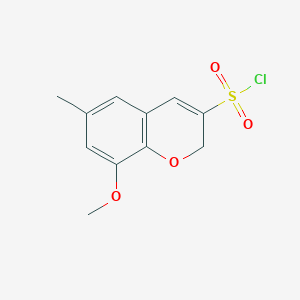molecular formula C11H11ClO4S B13206779 8-methoxy-6-methyl-2H-chromene-3-sulfonyl chloride 