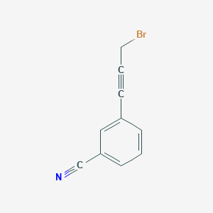 molecular formula C10H6BrN B13206785 3-(3-Bromoprop-1-ynyl)benzonitrile 