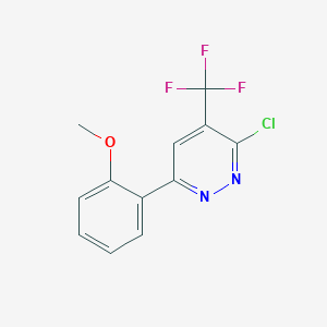 molecular formula C12H8ClF3N2O B13206827 3-Chloro-6-(2-methoxyphenyl)-4-(trifluoromethyl)pyridazine 