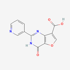 molecular formula C12H7N3O4 B13206834 4-Oxo-2-(pyridin-3-yl)-1H,4H-furo[3,2-d]pyrimidine-7-carboxylic acid 