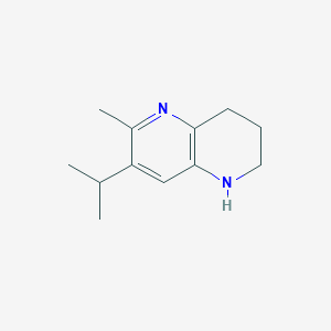 molecular formula C12H18N2 B13206840 6-Methyl-7-(propan-2-yl)-1,2,3,4-tetrahydro-1,5-naphthyridine 
