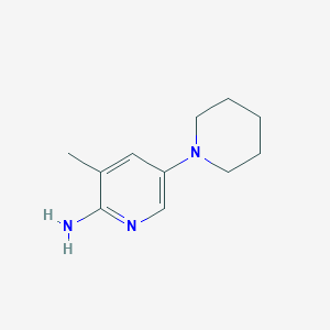 molecular formula C11H17N3 B13206855 3-Methyl-5-(piperidin-1-YL)pyridin-2-amine 