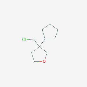molecular formula C10H17ClO B13206858 3-(Chloromethyl)-3-cyclopentyloxolane 