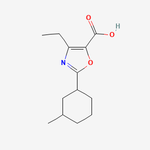 molecular formula C13H19NO3 B13206859 4-Ethyl-2-(3-methylcyclohexyl)-1,3-oxazole-5-carboxylic acid 