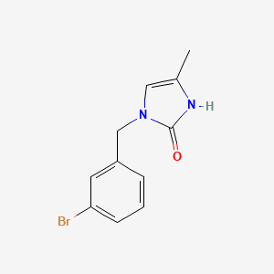 molecular formula C11H11BrN2O B13206881 1-[(3-Bromophenyl)methyl]-4-methyl-2,3-dihydro-1H-imidazol-2-one 