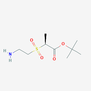 molecular formula C9H19NO4S B13206888 tert-Butyl (2S)-2-(2-aminoethanesulfonyl)propanoate 