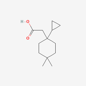 molecular formula C13H22O2 B13206910 2-(1-Cyclopropyl-4,4-dimethylcyclohexyl)acetic acid 