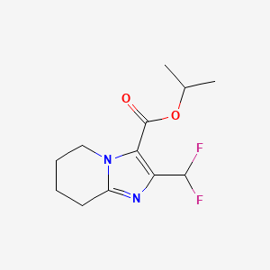 molecular formula C12H16F2N2O2 B13206952 Propan-2-yl 2-(difluoromethyl)-5H,6H,7H,8H-imidazo[1,2-a]pyridine-3-carboxylate 