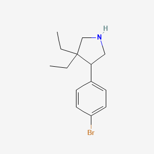 molecular formula C14H20BrN B13206960 4-(4-Bromophenyl)-3,3-diethylpyrrolidine 