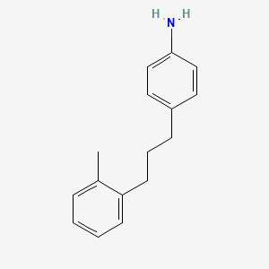 molecular formula C16H19N B13206962 4-[3-(2-Methylphenyl)propyl]aniline CAS No. 1240529-06-9