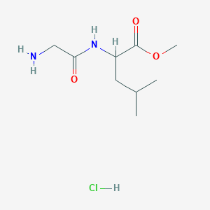 molecular formula C9H19ClN2O3 B13206963 Methyl 2-(2-aminoacetamido)-4-methylpentanoate hydrochloride 