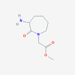 molecular formula C9H16N2O3 B13206989 Methyl 2-(3-amino-2-oxoazepan-1-yl)acetate 