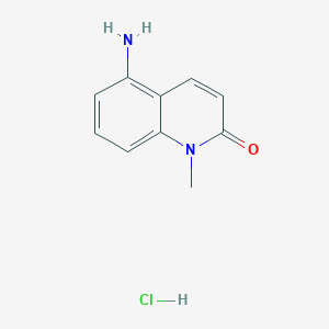 molecular formula C10H11ClN2O B13207003 5-Amino-1-methyl-1,2-dihydroquinolin-2-one hydrochloride 
