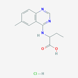 molecular formula C13H16ClN3O2 B1320702 2-(6-Methyl-quinazolin-4-ylamino)-butyric acid hydrochloride CAS No. 438581-54-5