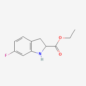 molecular formula C11H12FNO2 B13207033 Ethyl 6-fluoro-2,3-dihydro-1H-indole-2-carboxylate 