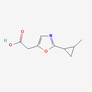molecular formula C9H11NO3 B13207093 2-[2-(2-Methylcyclopropyl)-1,3-oxazol-5-yl]acetic acid 
