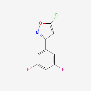 molecular formula C9H4ClF2NO B1320712 5-Chloro-3-(3,5-difluorophenyl)isoxazole CAS No. 359424-44-5