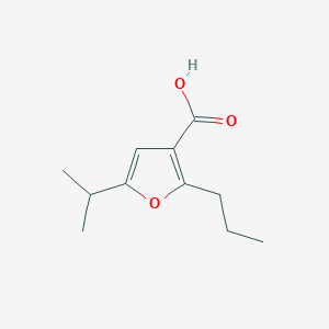 molecular formula C11H16O3 B13207130 5-(Propan-2-yl)-2-propylfuran-3-carboxylic acid 