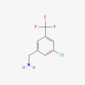 molecular formula C8H7ClF3N B1320714 (3-Chloro-5-(trifluoromethyl)phenyl)methanamine CAS No. 400771-41-7
