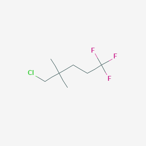 molecular formula C7H12ClF3 B13207156 5-Chloro-1,1,1-trifluoro-4,4-dimethylpentane 