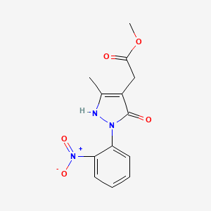 molecular formula C13H13N3O5 B13207167 Methyl 2-[5-methyl-2-(2-nitrophenyl)-3-oxo-2,3-dihydro-1H-pyrazol-4-yl]acetate 