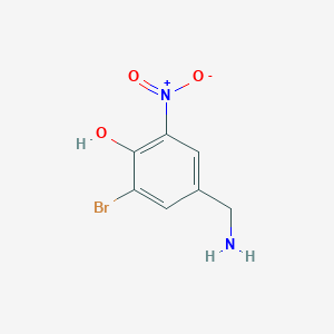molecular formula C7H7BrN2O3 B13207203 4-(Aminomethyl)-2-bromo-6-nitrophenol 