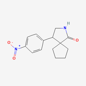 molecular formula C14H16N2O3 B13207257 4-(4-Nitrophenyl)-2-azaspiro[4.4]nonan-1-one 