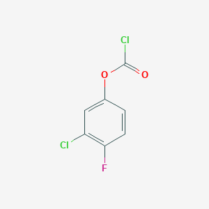 molecular formula C7H3Cl2FO2 B13207286 3-Chloro-4-fluorophenyl chloroformate 