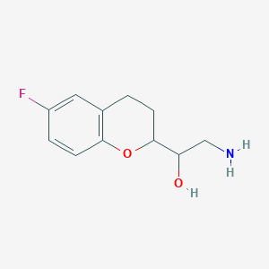molecular formula C11H14FNO2 B132073 2-amino-1-(6-fluoro-3,4-dihydro-2H-chromen-2-yl)ethanol CAS No. 897661-66-4