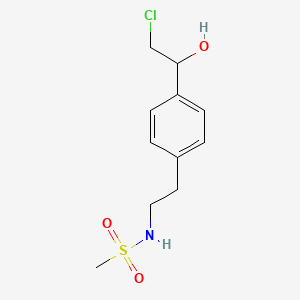 molecular formula C11H16ClNO3S B13207344 N-{2-[4-(2-chloro-1-hydroxyethyl)phenyl]ethyl}methanesulfonamide 