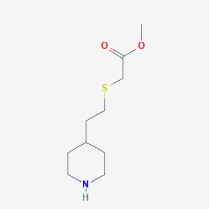 molecular formula C10H19NO2S B13207369 Methyl 2-{[2-(piperidin-4-yl)ethyl]sulfanyl}acetate 