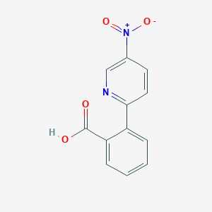 molecular formula C12H8N2O4 B1320737 2-(5-Nitropyridin-2-yl)benzoic acid CAS No. 1048912-81-7