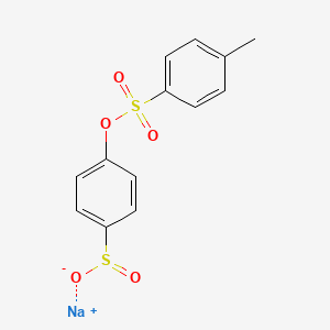 molecular formula C13H11NaO5S2 B13207378 Sodium 4-[(4-methylbenzenesulfonyl)oxy]benzene-1-sulfinate 