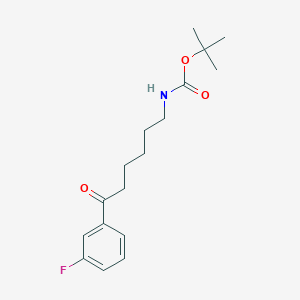 molecular formula C17H24FNO3 B13207386 tert-Butyl N-[6-(3-fluorophenyl)-6-oxohexyl]carbamate 
